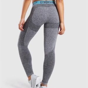 Gymshark Flex Leggings Charcoal Grey / Teal Size S